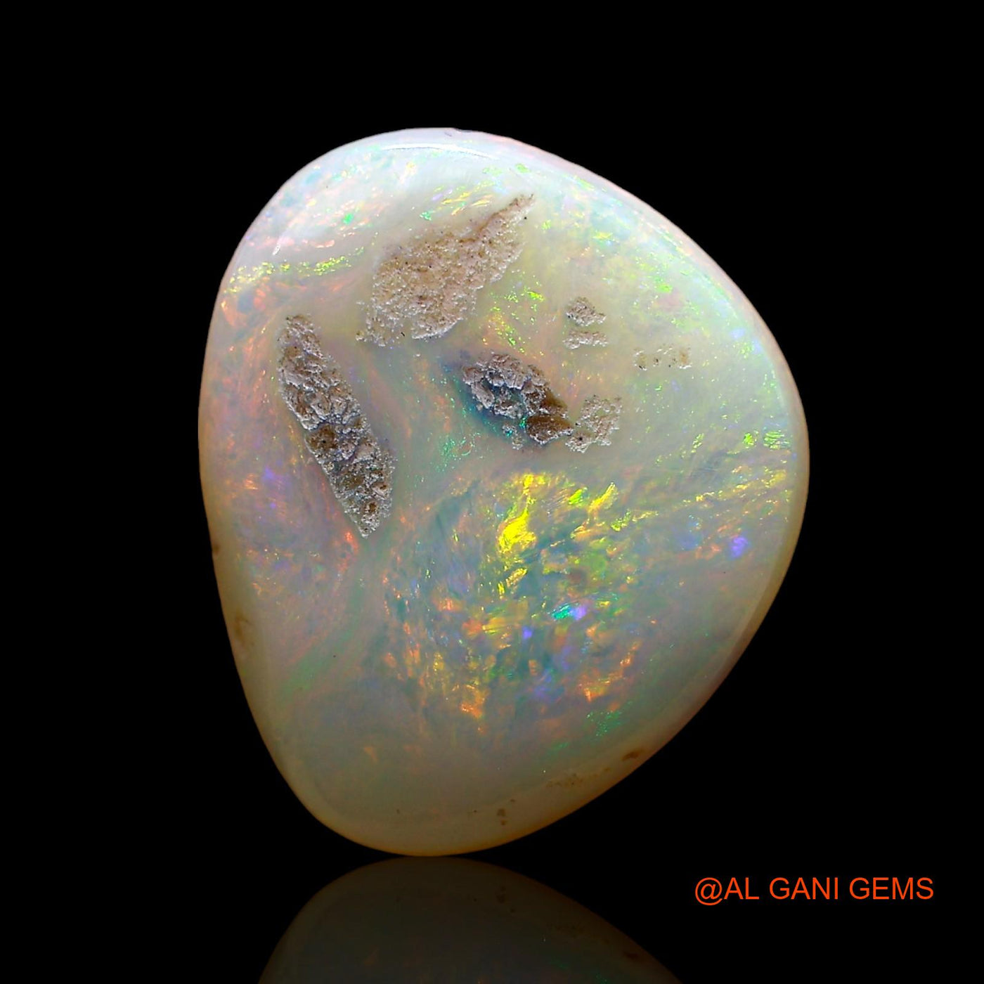 4.00 Cts Natural Australian Fire Opal Loose Gemstone Fancy Cabochon 15x13x4 mm AD-419