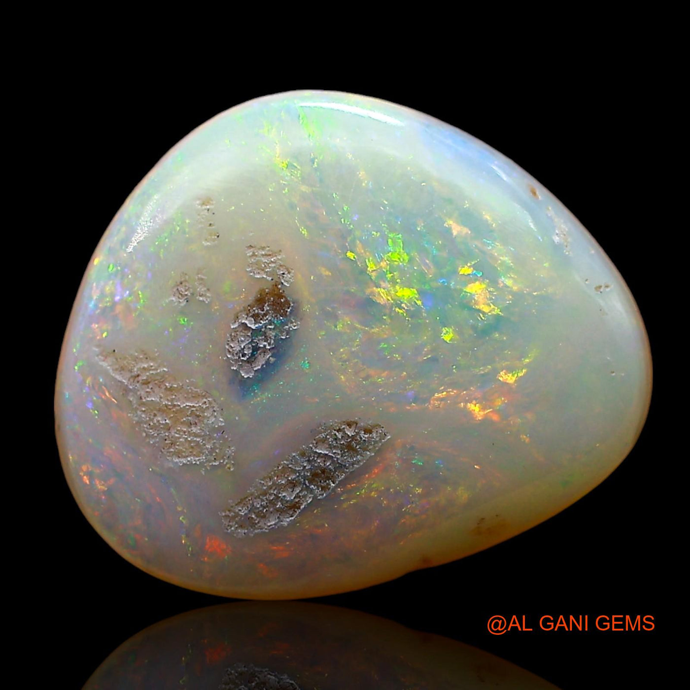 4.00 Cts Natural Australian Fire Opal Loose Gemstone Fancy Cabochon 15x13x4 mm AD-419