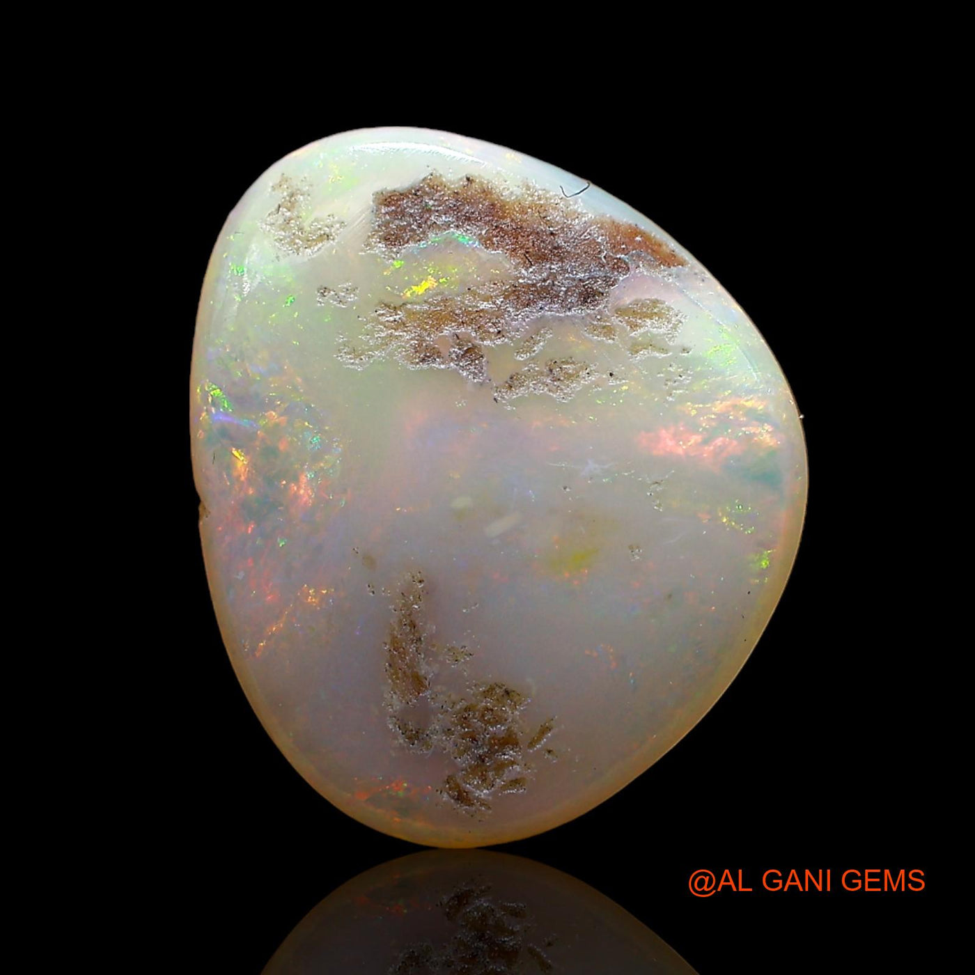 4.00 Cts Natural Australian Fire Opal Loose Gemstone Fancy Cabochon 15x13x4 mm AD-419