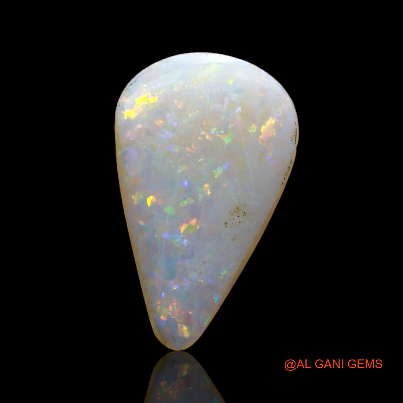 Natural Fire Opal Gemstone 2.00 Cts Loose Pear Cabochon From Australia 16x10x2 mm AD-42