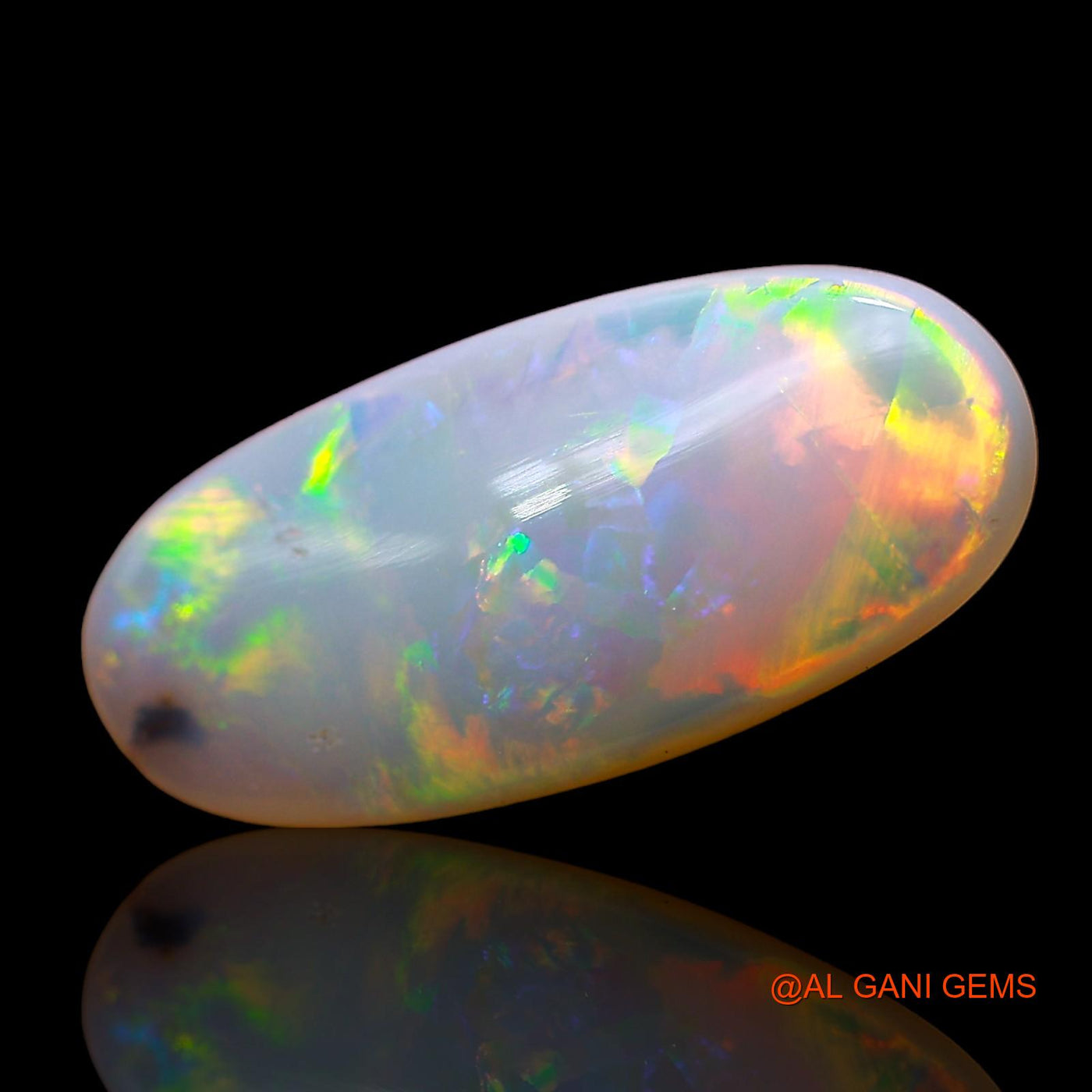 Natural Untreated Fire Opal Loose Gemstone Oval Cabochon From Australia 2.00 Cts 17x8x2 mm AD-437