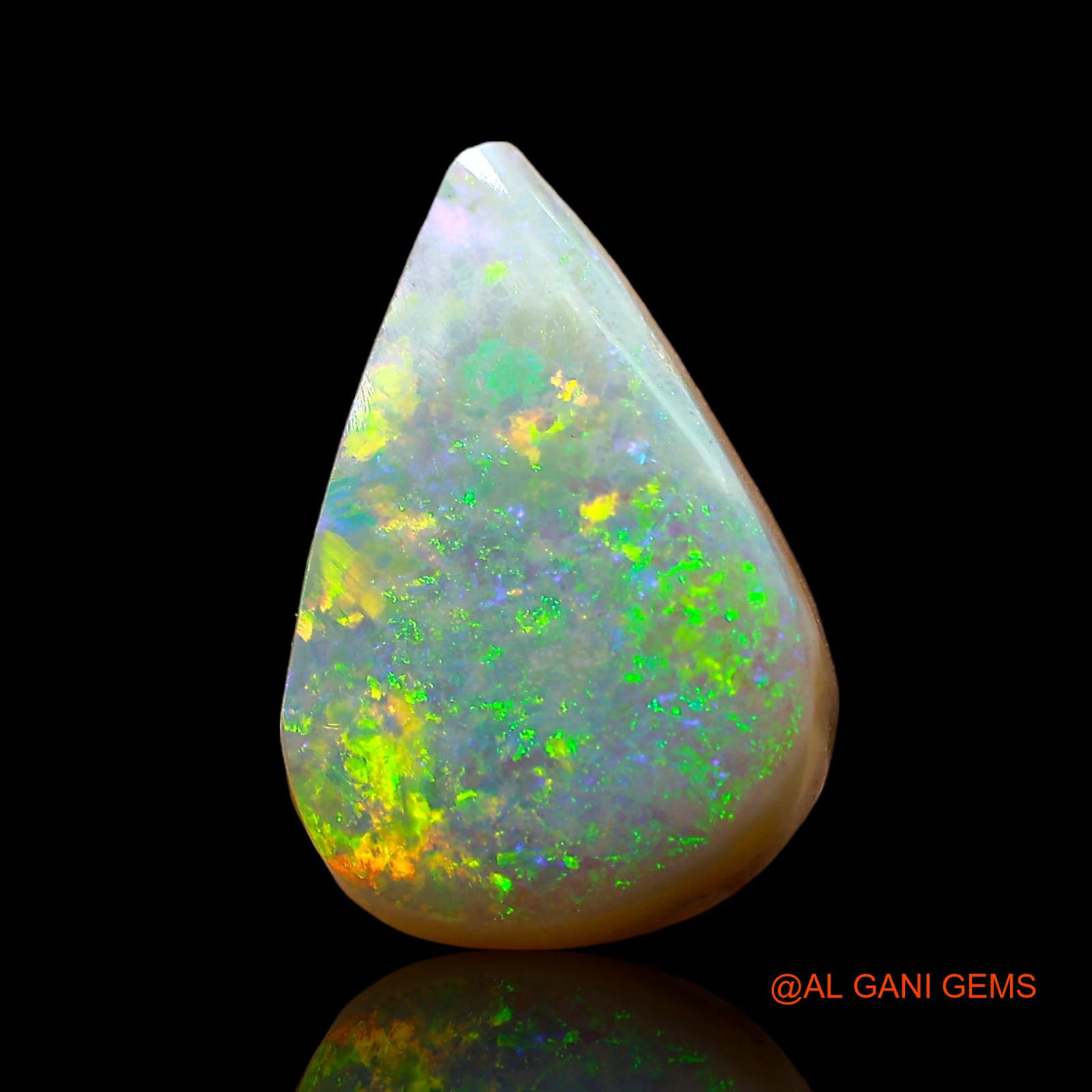 Natural Untreated Fire Opal Loose Gemstone Pear Cabochon From Australia 5.00 Cts 16x11x4 mm AD-441
