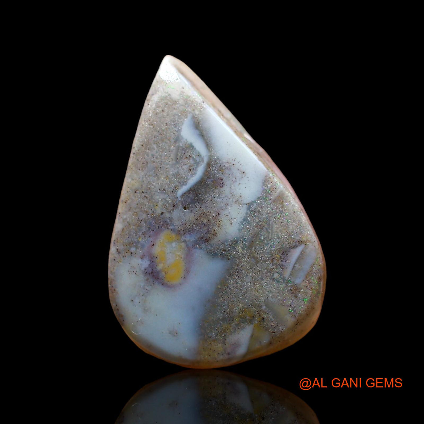 Natural Untreated Fire Opal Loose Gemstone Pear Cabochon From Australia 5.00 Cts 16x11x4 mm AD-441