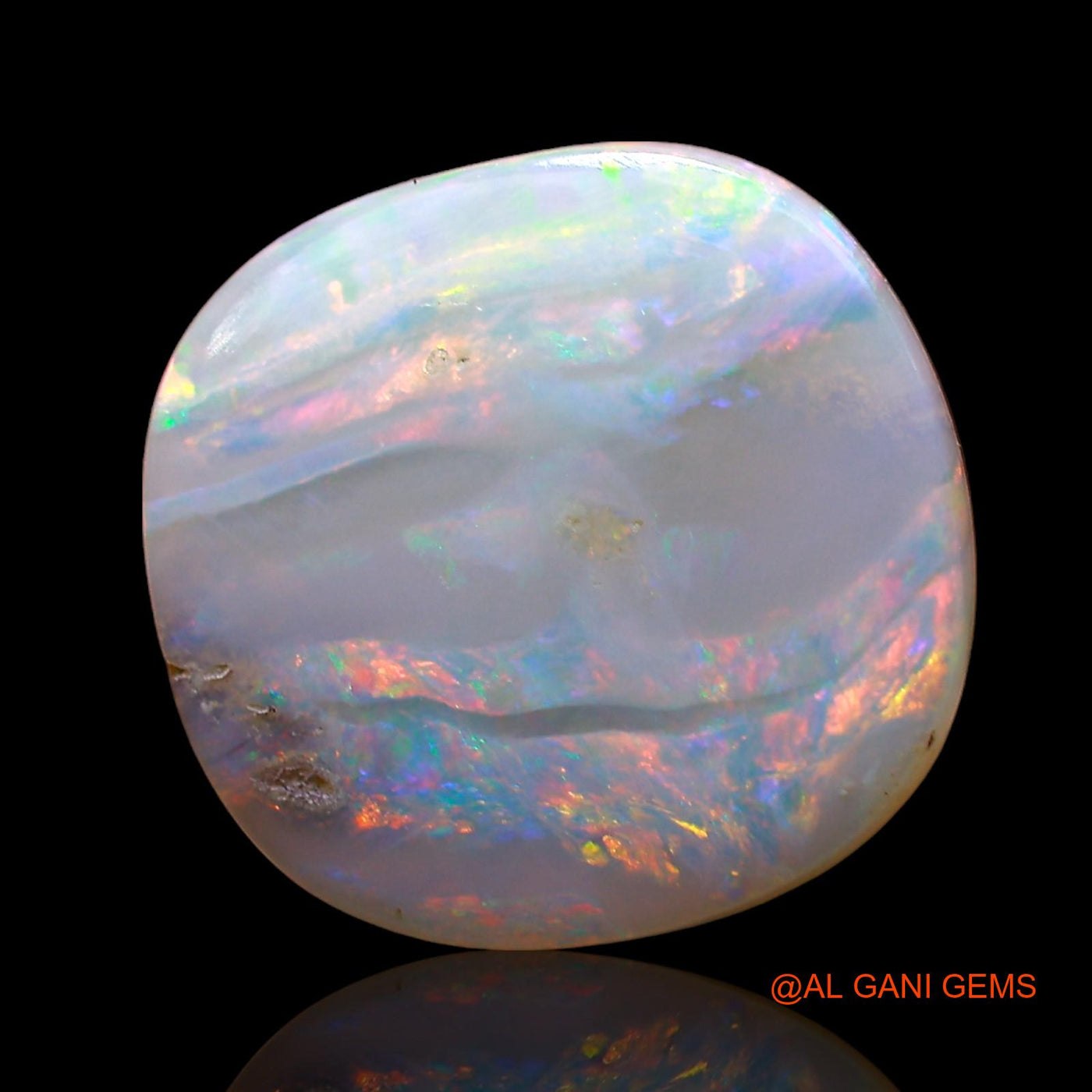 4.00 Cts Natural Australian Fire Opal Loose Gemstone Fancy Cabochon 13x13x3 mm AD-446