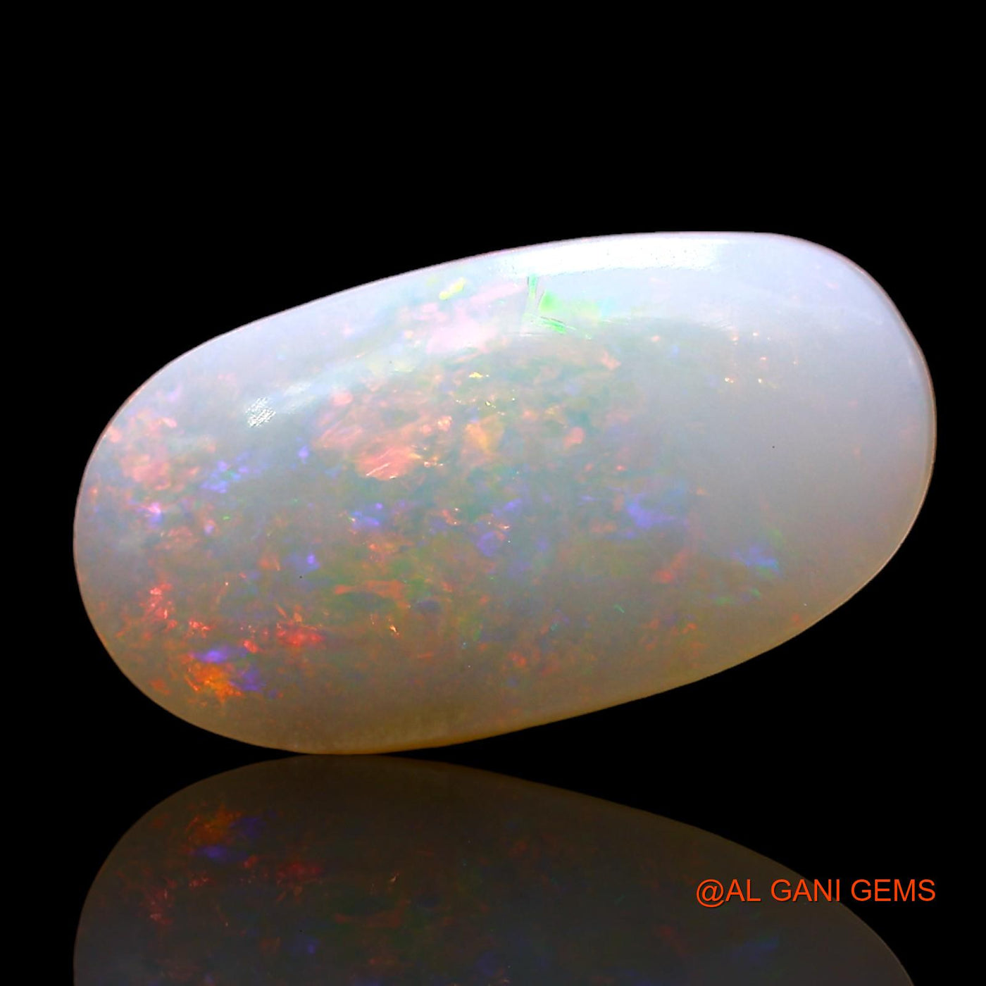 Natural Fire Opal Gemstone 2.00 Cts Loose Oval Cabochon From Australia 16x8x2 mm AD-462