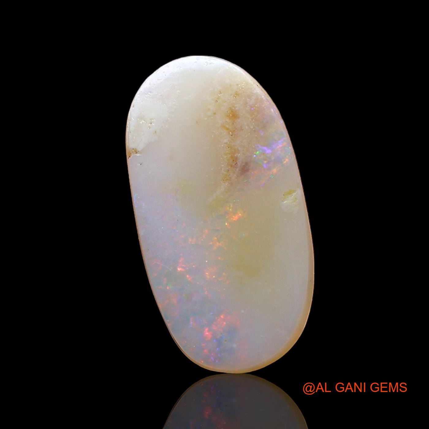 Natural Fire Opal Gemstone 2.00 Cts Loose Oval Cabochon From Australia 16x8x2 mm AD-462