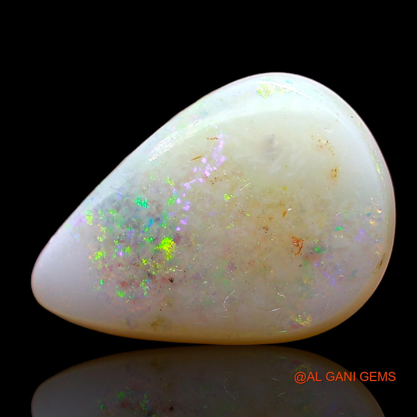 3.00 Cts Natural Australian Fire Opal Loose Gemstone Pear Cabochon 15x10x4 mm AD-465