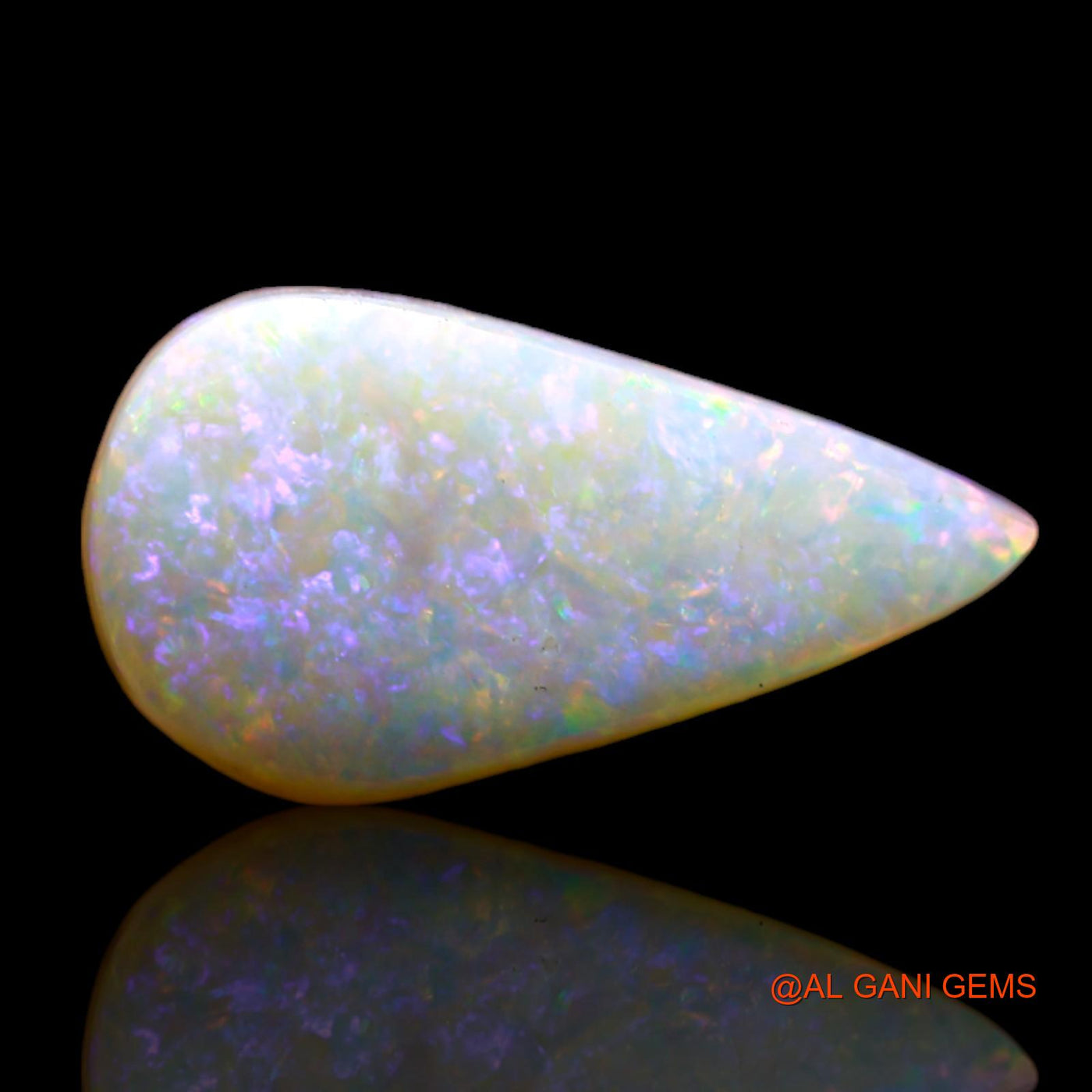 3.00 Cts Natural Australian Fire Opal Loose Gemstone Pear Cabochon 15x8x4 mm AD-46