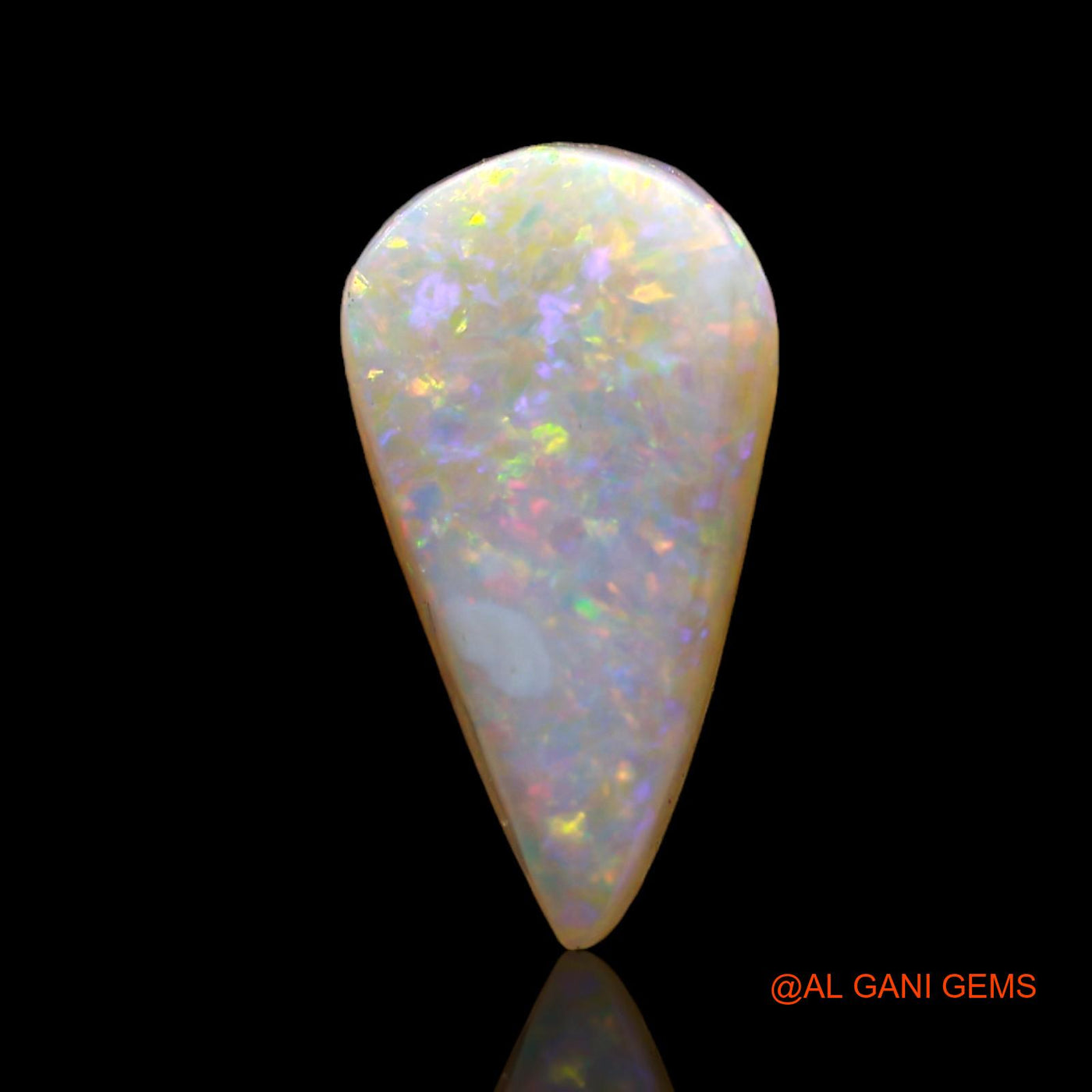 3.00 Cts Natural Australian Fire Opal Loose Gemstone Pear Cabochon 15x8x4 mm AD-46
