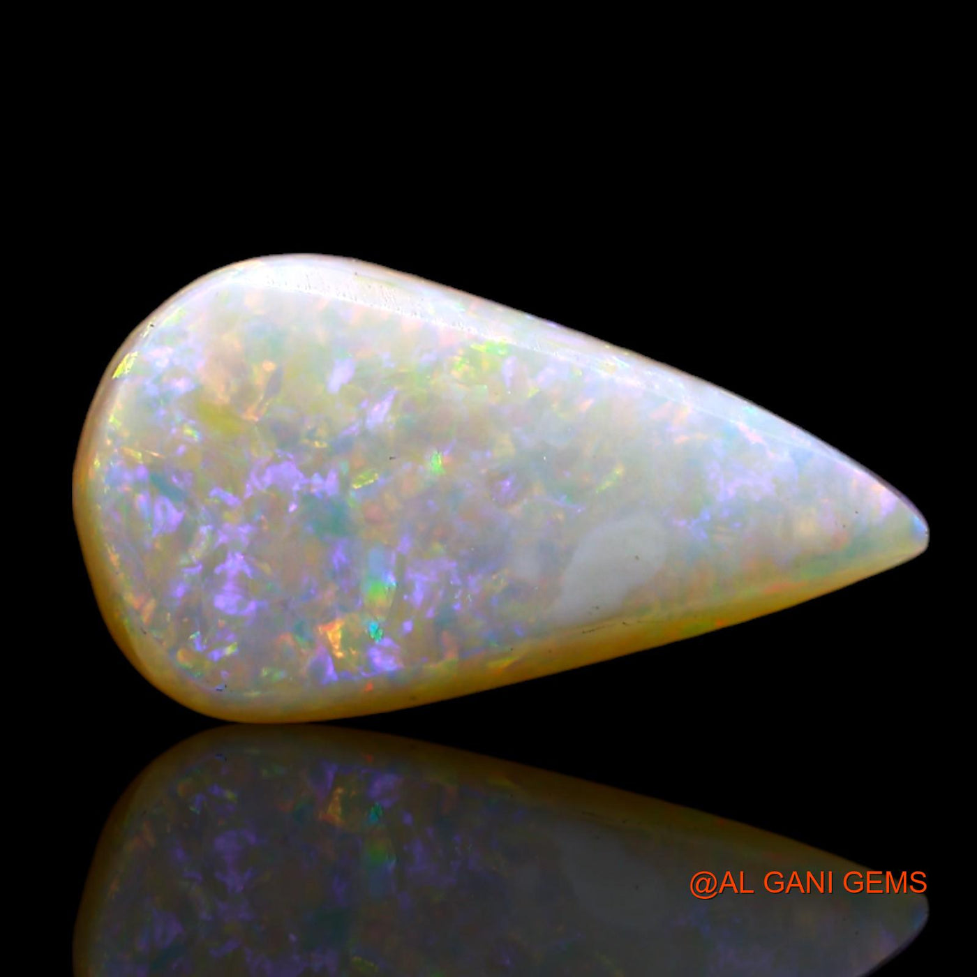 3.00 Cts Natural Australian Fire Opal Loose Gemstone Pear Cabochon 15x8x4 mm AD-46