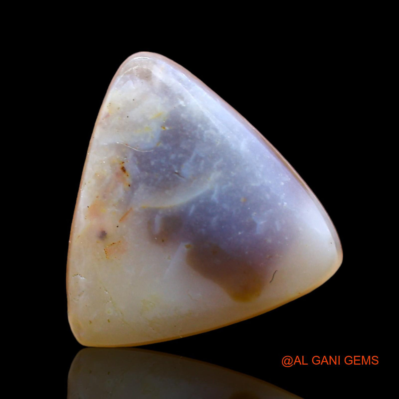 Natural Untreated Fire Opal Loose Gemstone Trillion Cabochon From Australia 4.00 Cts 12x11x5 mm AD-473