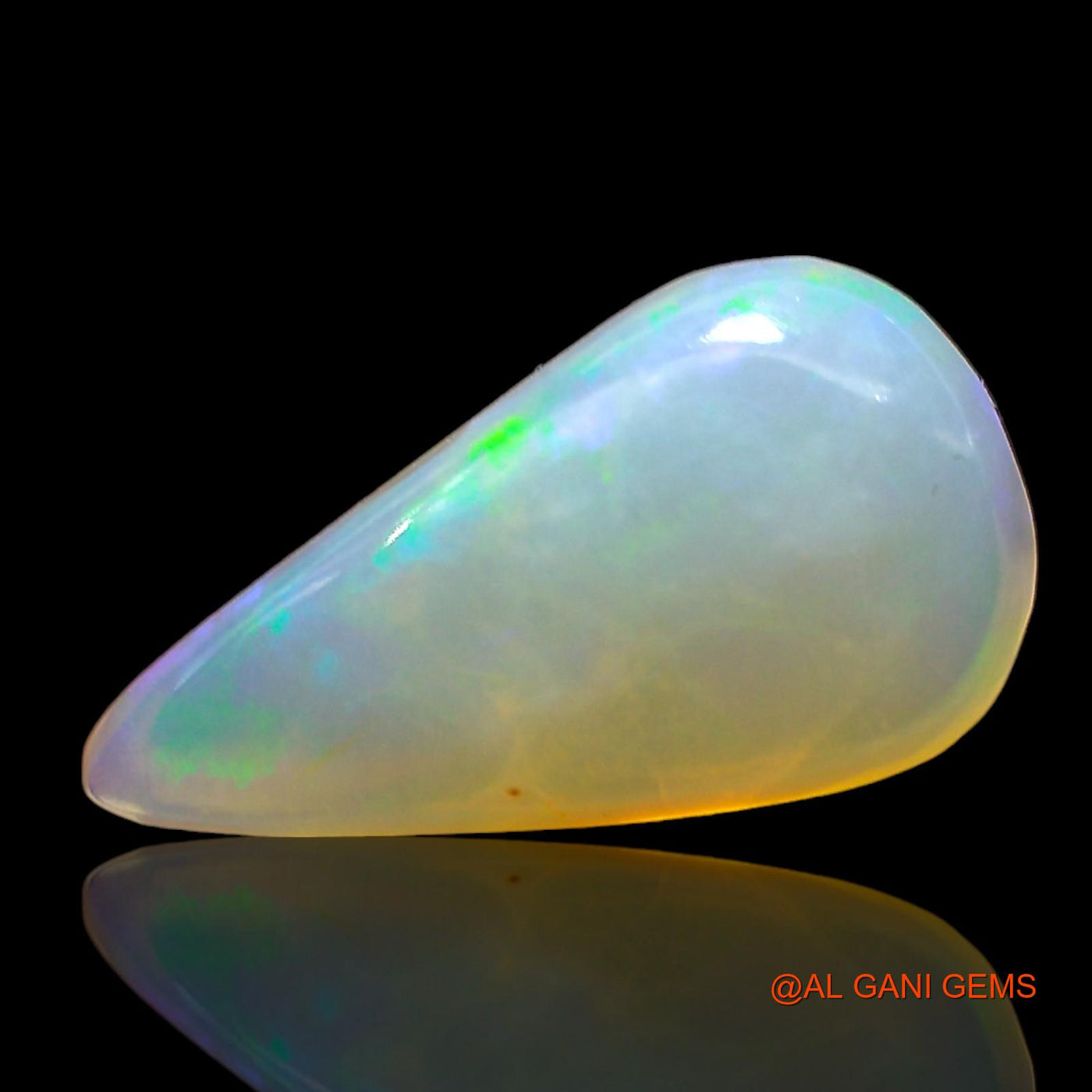 3.00 Cts Natural Australian Fire Opal Loose Gemstone Pear Cabochon 16x8x5 mm AD-487