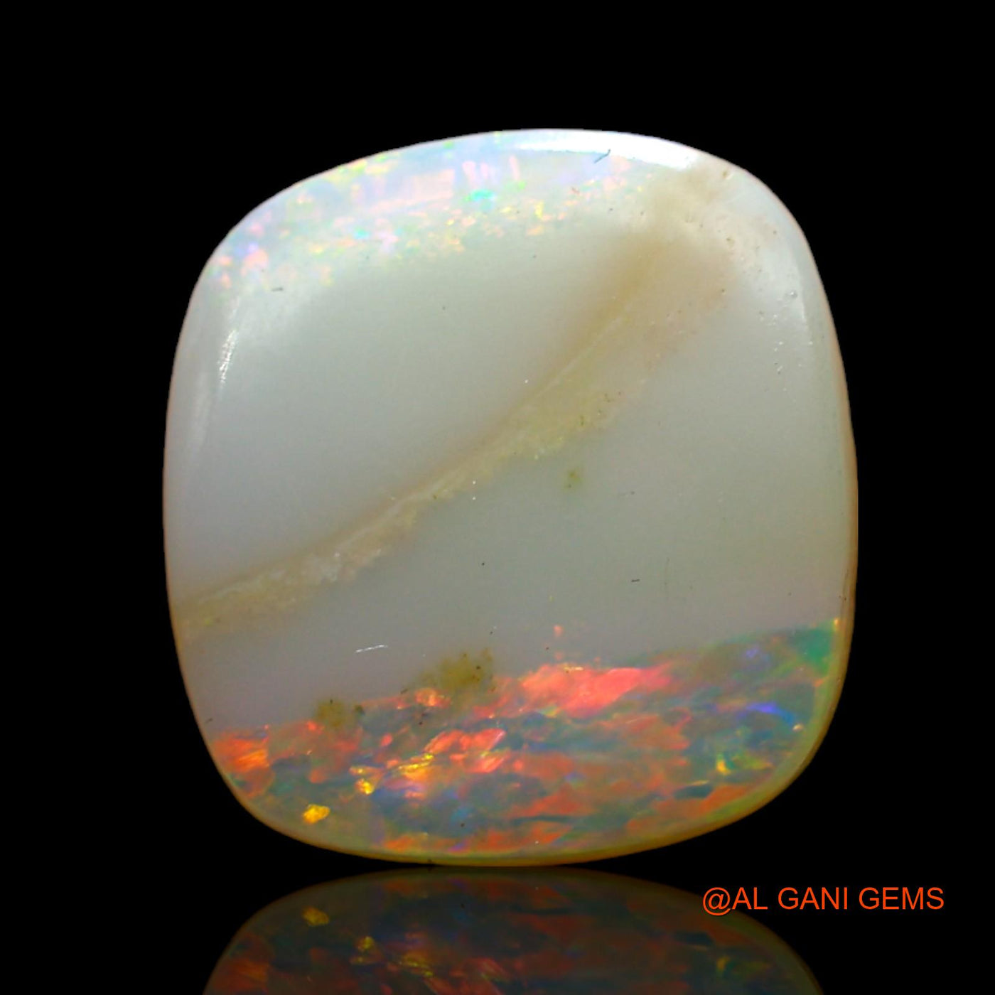 4.00 Cts Unheated Australian Fire Opal Loose Gemstone Oval Cabochon Natural 13x12x3 mm AD-48