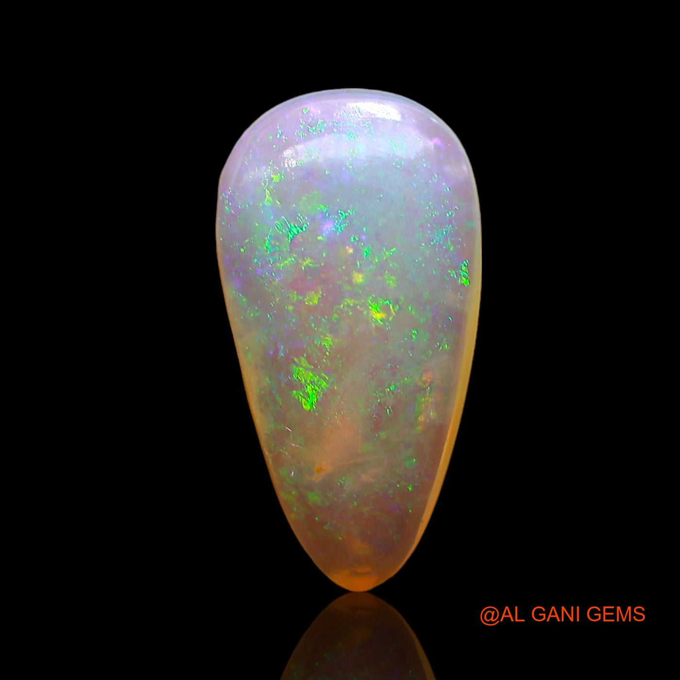 3.00 Cts Natural Australian Fire Opal Loose Gemstone Pear Cabochon 15x8x4 mm AD-493