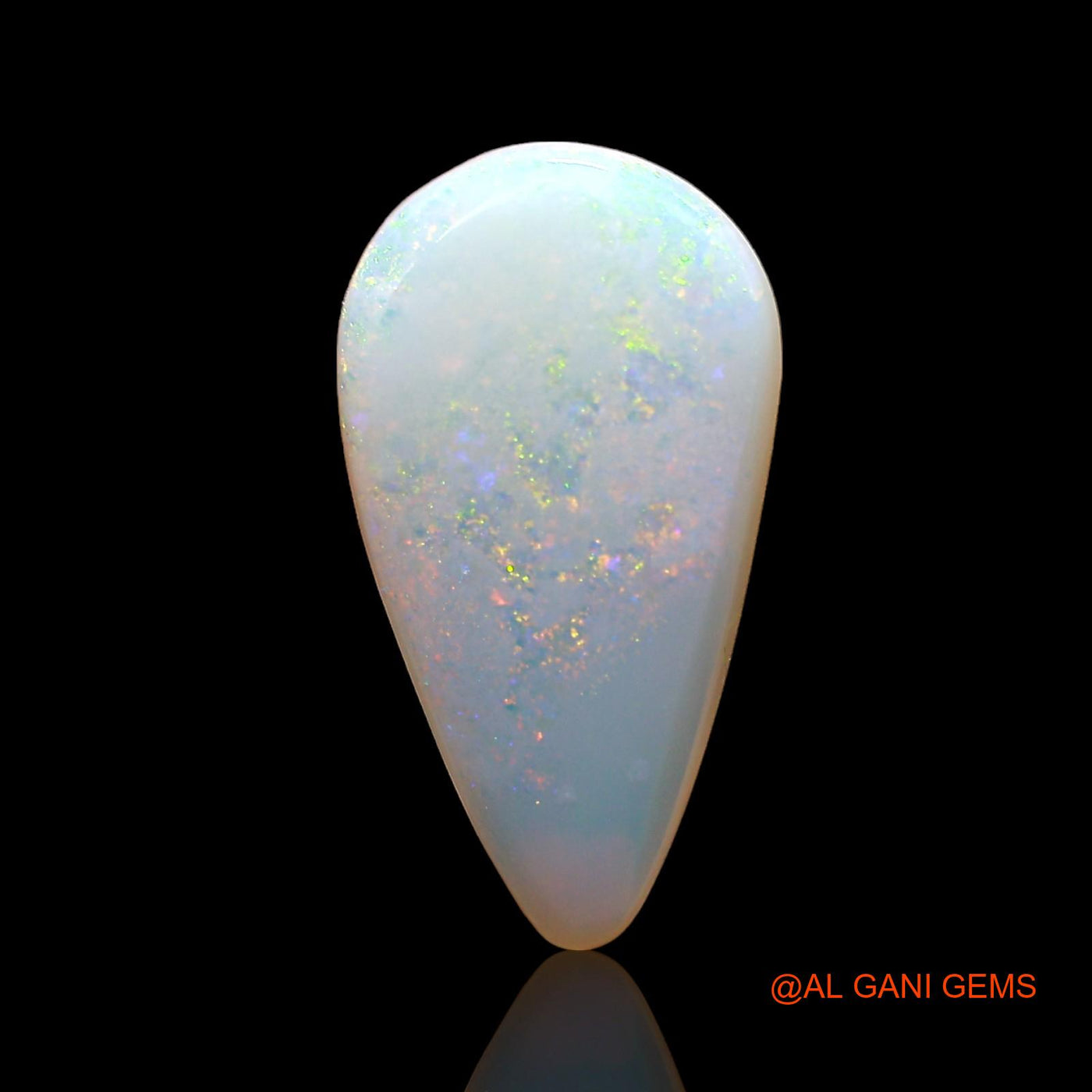 Natural Fire Opal Gemstone 2.00 Cts Loose Pear Cabochon From Australia 16x8x3 mm AD-496