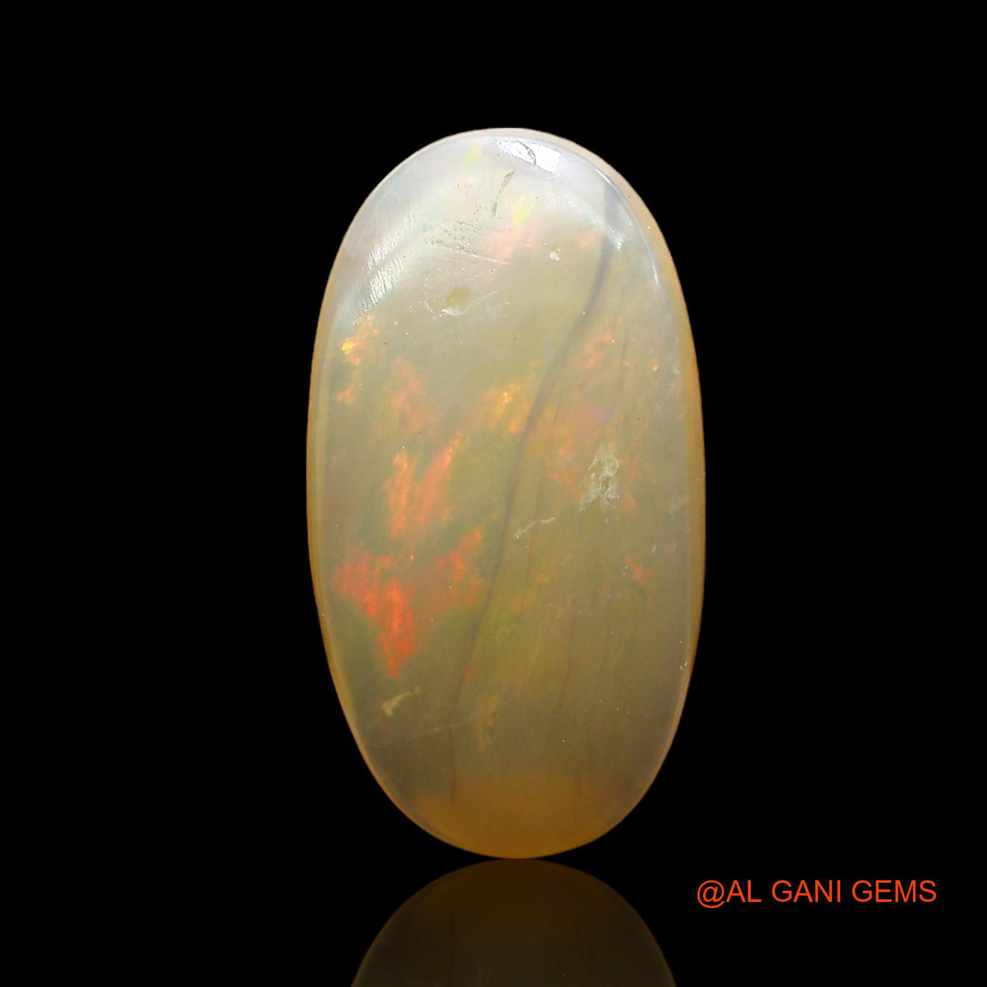 3.00 Cts Natural Australian Fire Opal Loose Gemstone Oval Cabochon 15x8x3 mm AD-498