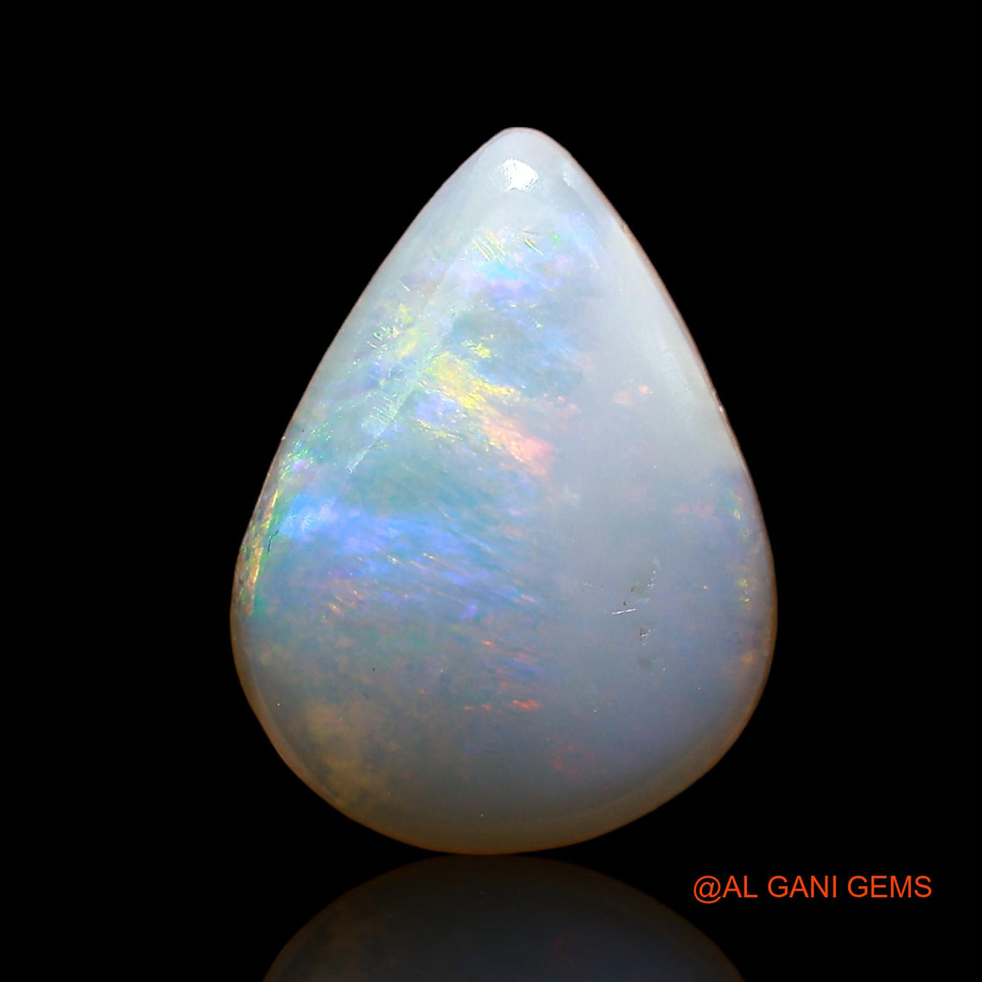 2.00 Cts Natural Australian Fire Opal Loose Gemstone Pear Cabochon 14x10x3 mm AD-500