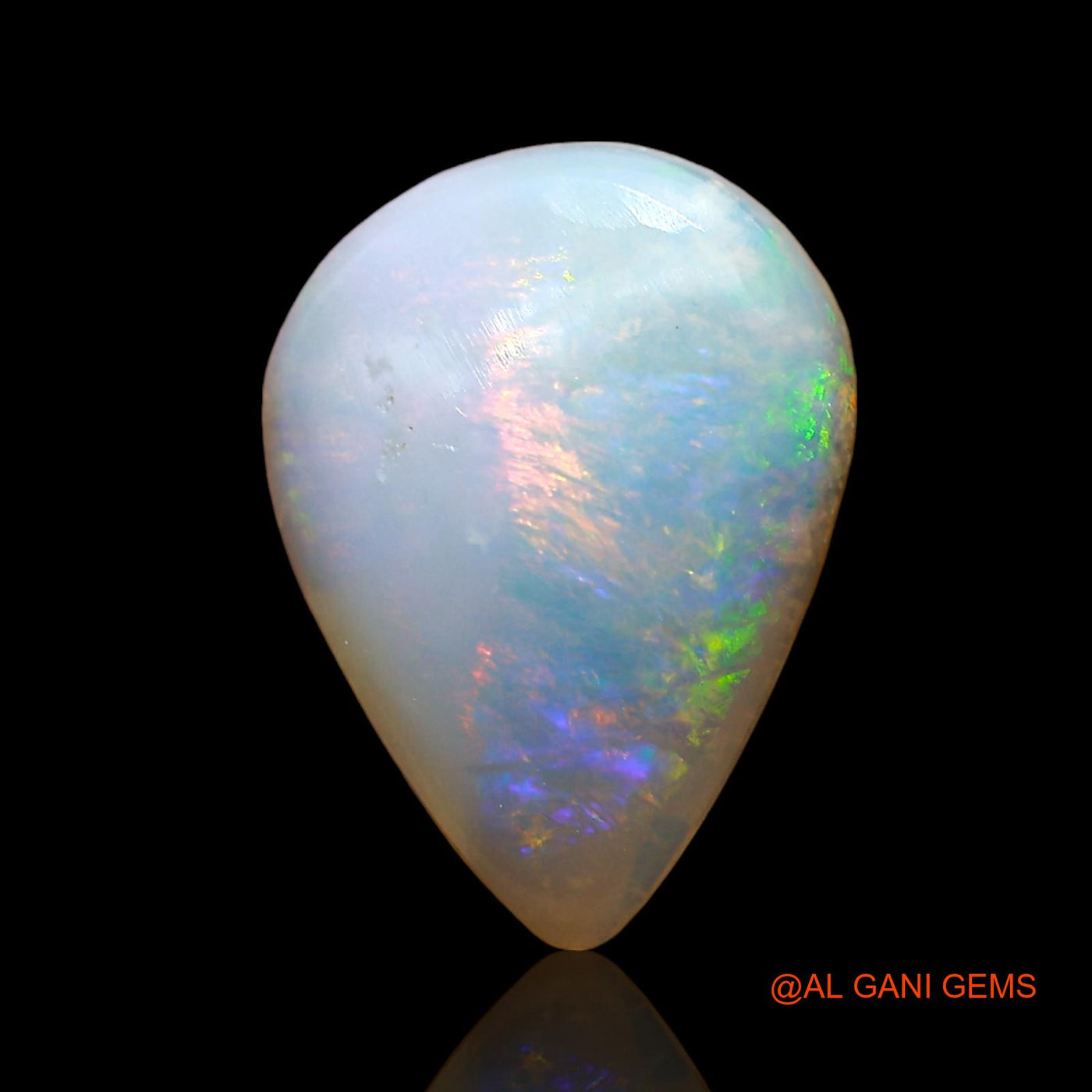 2.00 Cts Natural Australian Fire Opal Loose Gemstone Pear Cabochon 14x10x3 mm AD-500