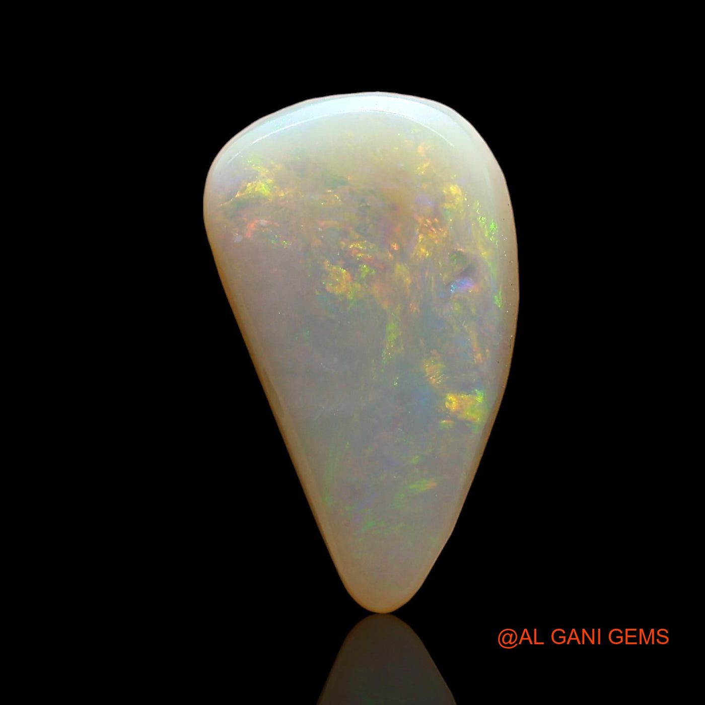Natural Untreated Fire Opal Loose Gemstone Pear Cabochon From Australia 2.00 Cts 14x8x3 mm AD-519
