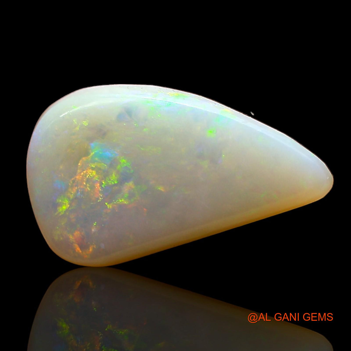 Natural Untreated Fire Opal Loose Gemstone Pear Cabochon From Australia 2.00 Cts 14x8x3 mm AD-519