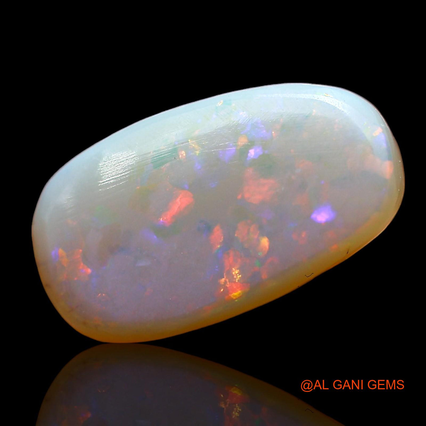 3.00 Cts Unheated Australian Fire Opal Loose Gemstone Oval Cabochon Natural 13x7x4 mm AD-528