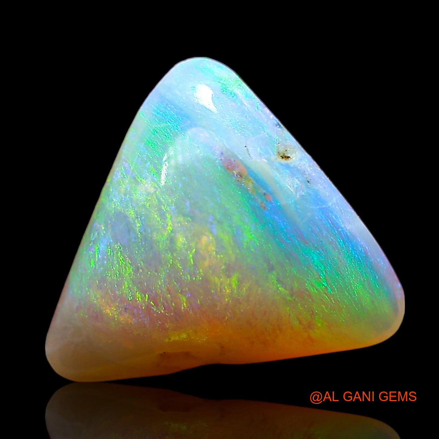 3.00 Cts Natural Australian Fire Opal Loose Gemstone Trillion Cabochon 11x10x4 mm AD-532