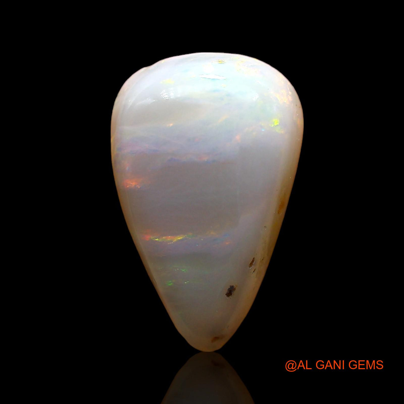 3.00 Cts Natural Australian Fire Opal Loose Gemstone Pear Cabochon 14x9x5 mm AD-542