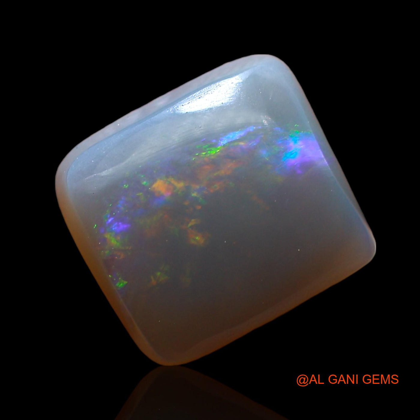 Natural Fire Opal Gemstone 3.00 Cts Loose Square Cabochon From Australia 11x10x4 mm AD-558