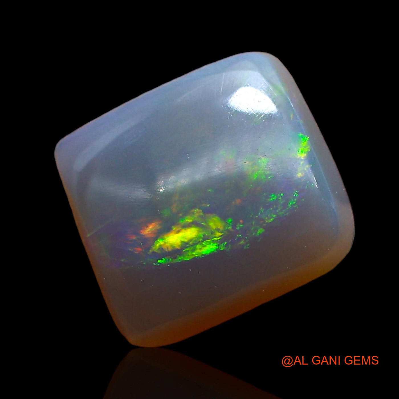 Natural Fire Opal Gemstone 3.00 Cts Loose Square Cabochon From Australia 11x10x4 mm AD-558