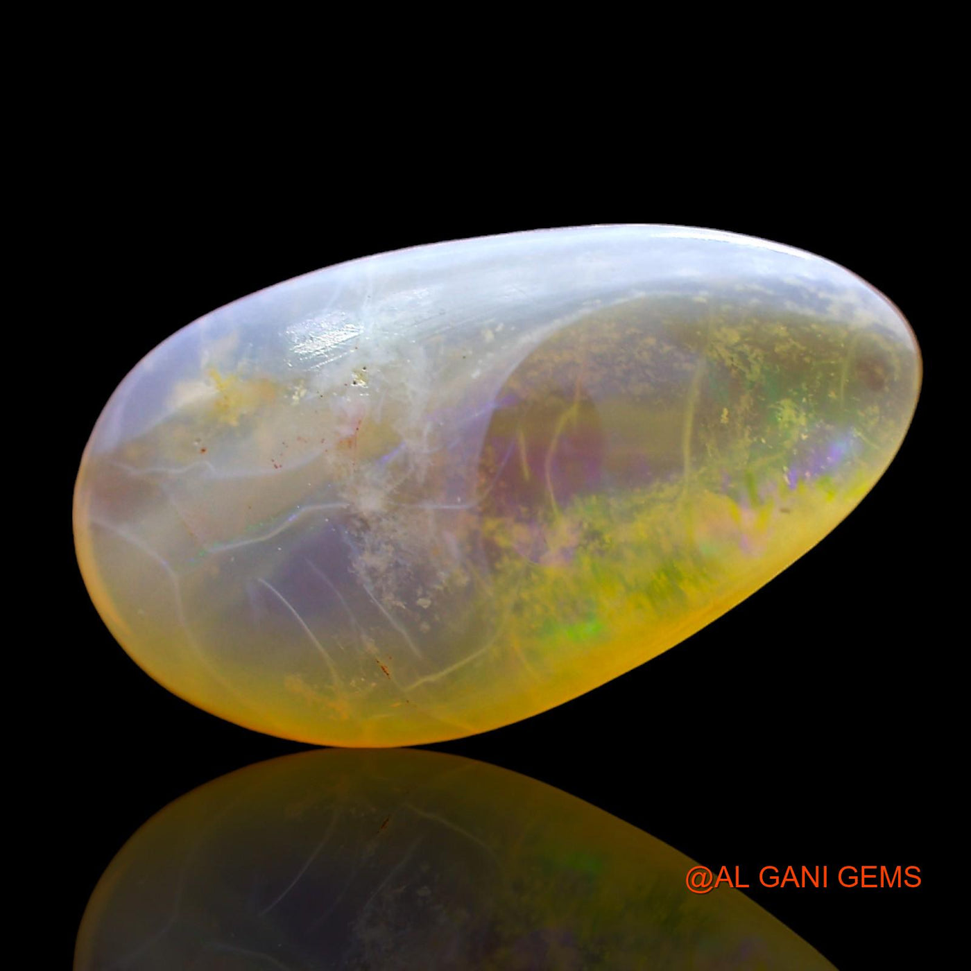 2.00 Cts Natural Australian Fire Opal Fancy Cabochon Loose Gemstone For Jewelry 14x8x3 mm AD-561