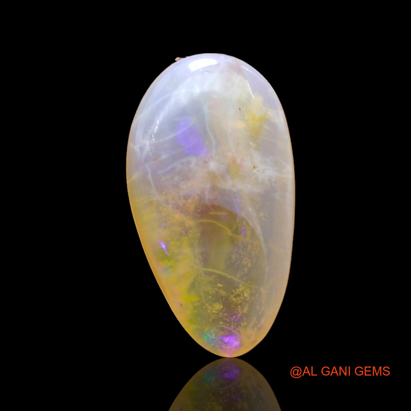 2.00 Cts Natural Australian Fire Opal Fancy Cabochon Loose Gemstone For Jewelry 14x8x3 mm AD-561