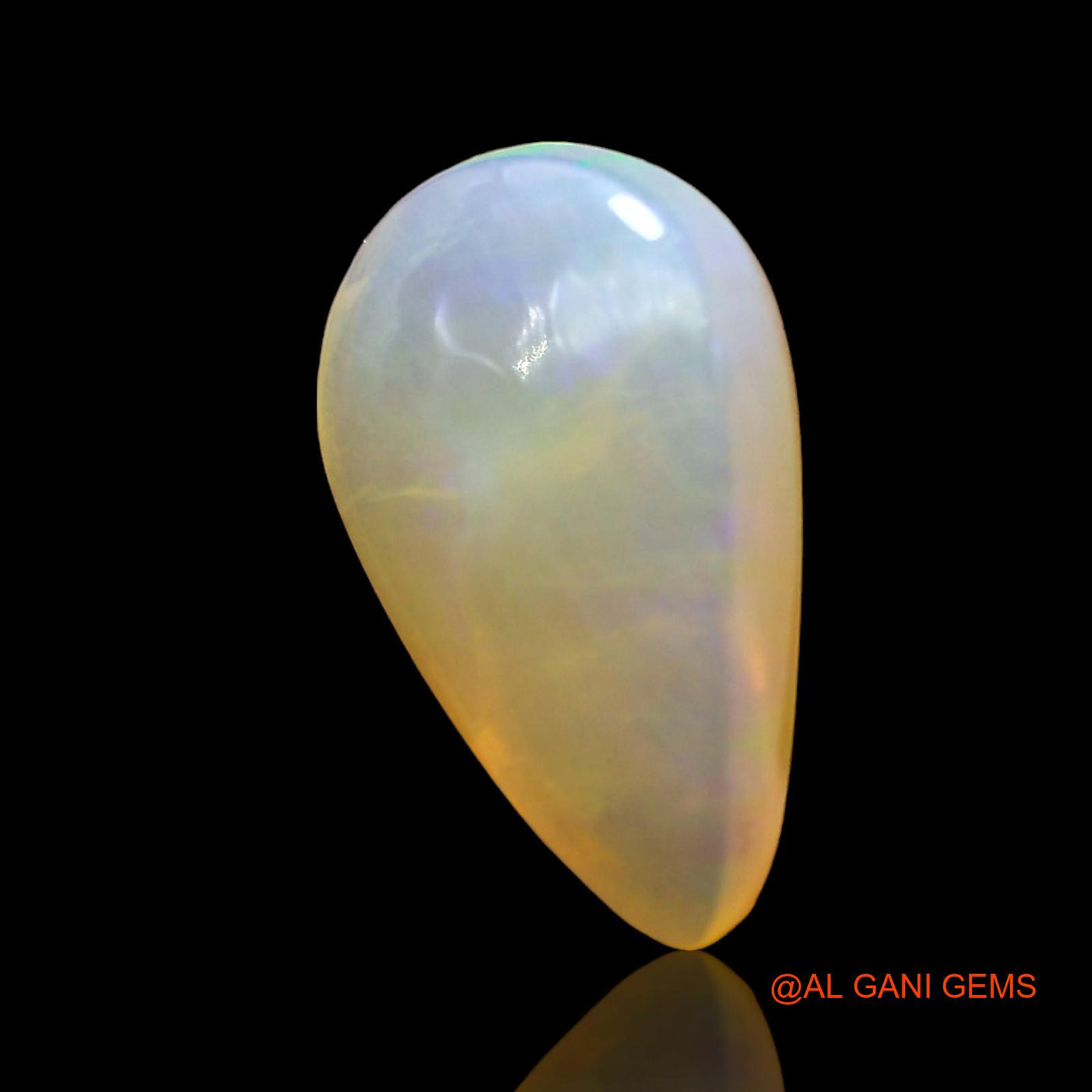 3.00 Cts Natural Australian Fire Opal Loose Gemstone Pear Cabochon 14x8x4 mm AD-566