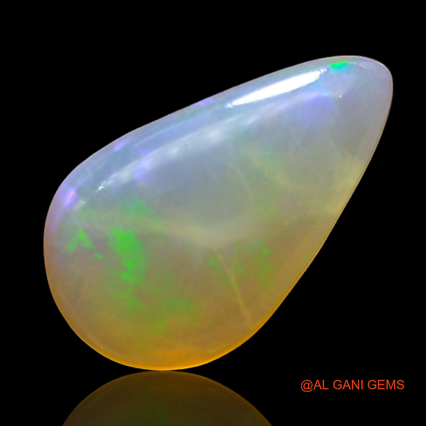 3.00 Cts Natural Australian Fire Opal Loose Gemstone Pear Cabochon 14x8x4 mm AD-566