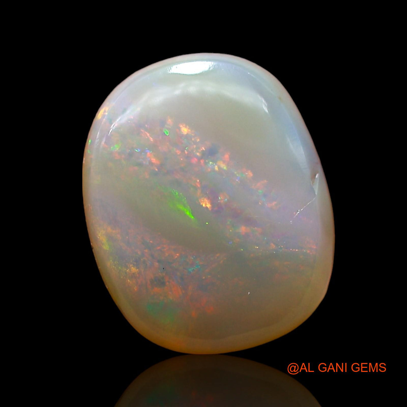 3.00 Cts Natural Australian Fire Opal Loose Gemstone Oval Cabochon 12x9x4 mm AD-571
