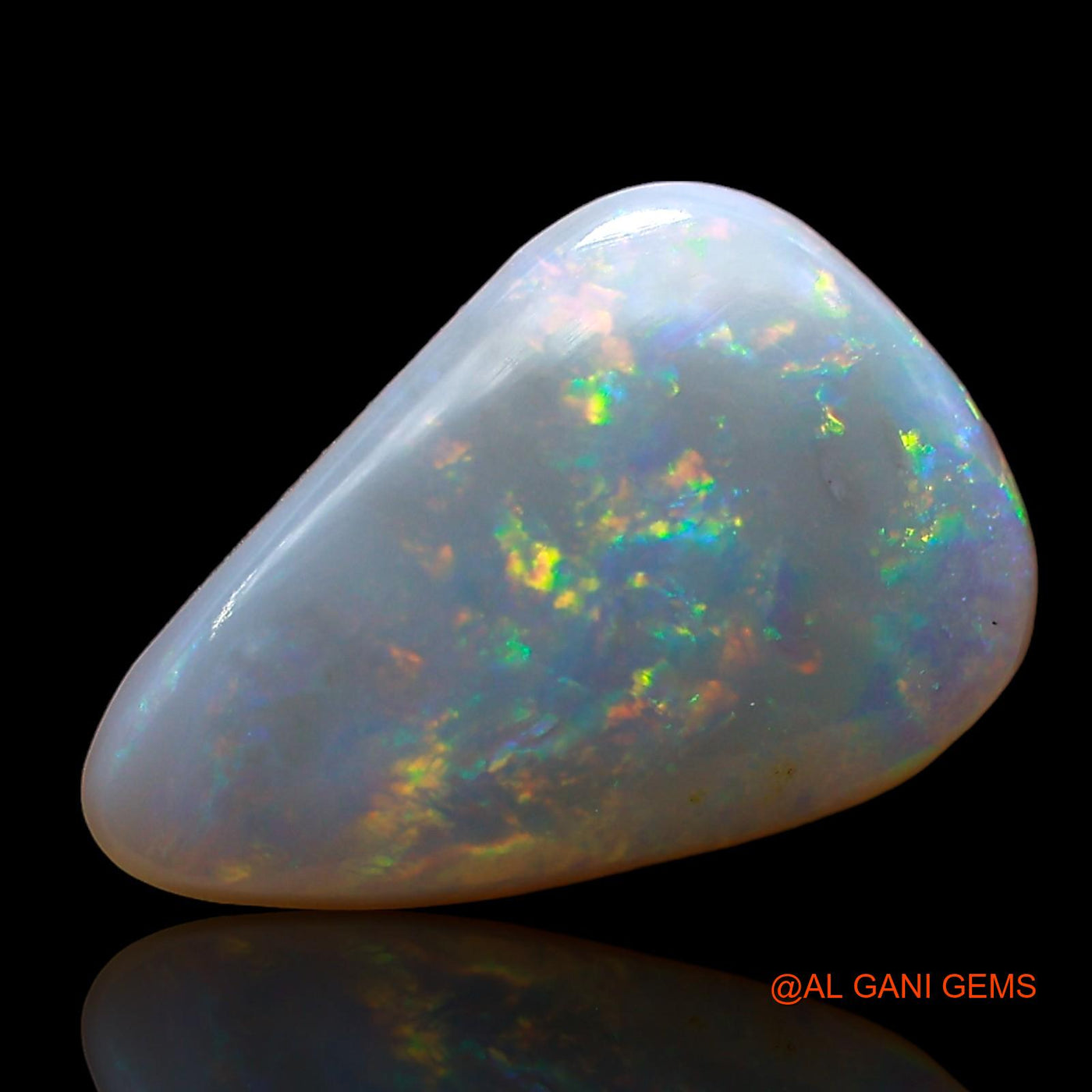 Natural Fire Opal Gemstone 2.00 Cts Loose Pear Cabochon From Australia 13x8x3 mm AD-576