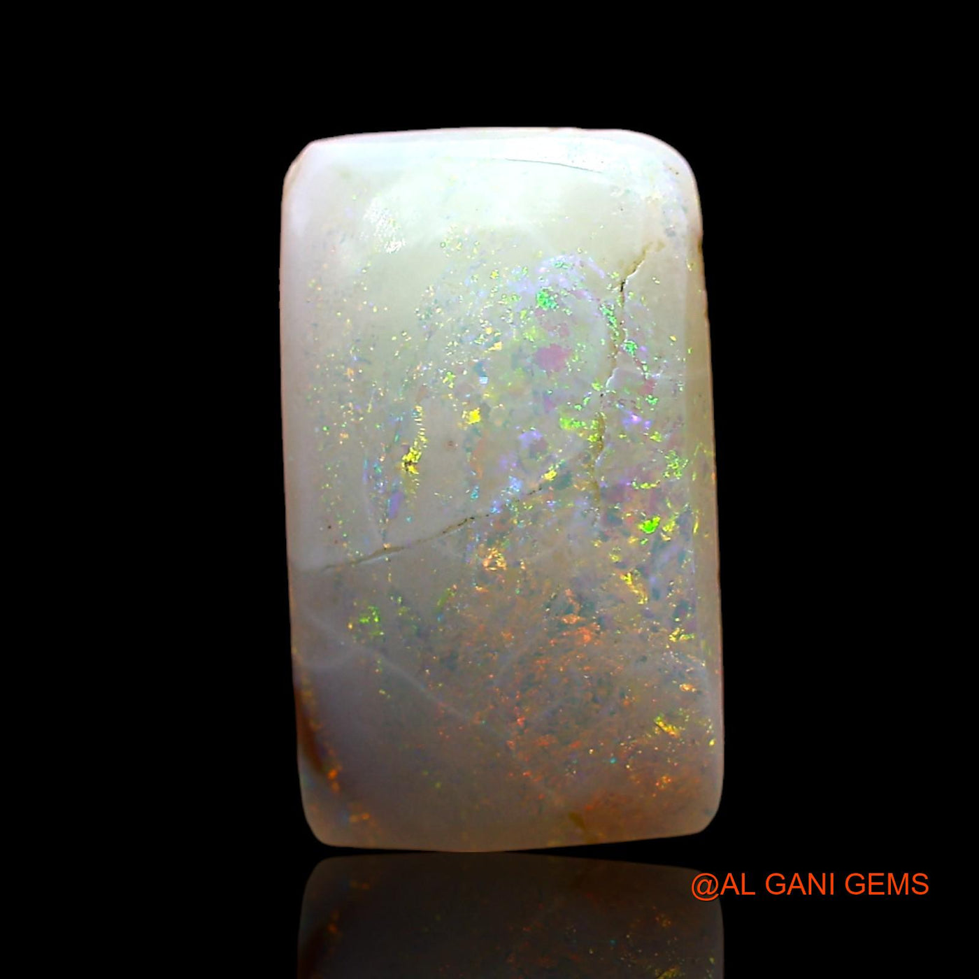 2.00 Cts Natural Australian Fire Opal Loose Gemstone Square Cabochon 11x7x3 mm AD-587