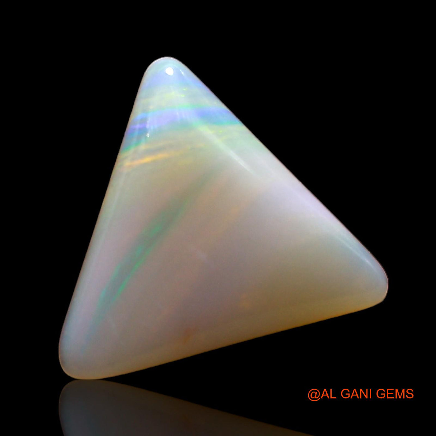 Natural Fire Opal Gemstone 1.00 Cts Loose Trillion Cabochon From Australia 10x10x2 mm AD-590