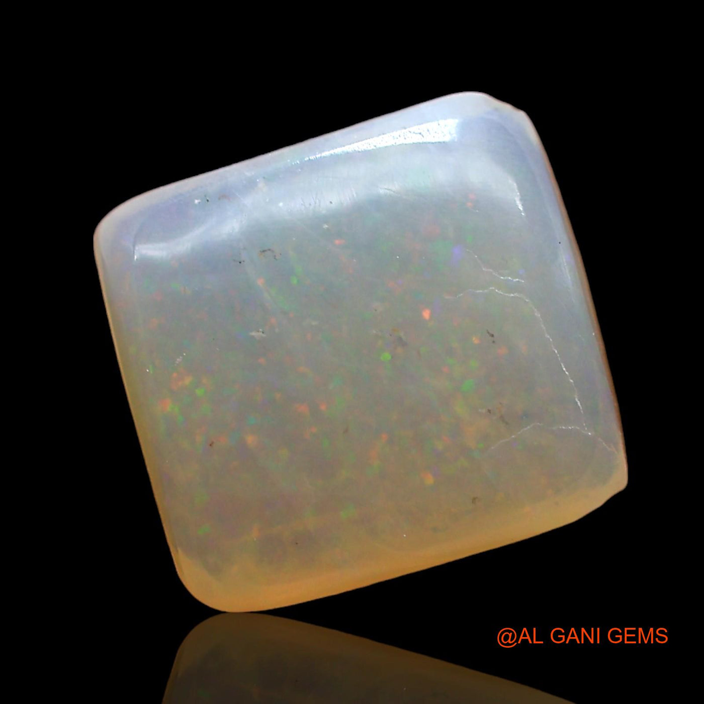 1.00 Cts Natural Australian Fire Opal Loose Gemstone Square Cabochon 9x8x2 mm AD-595