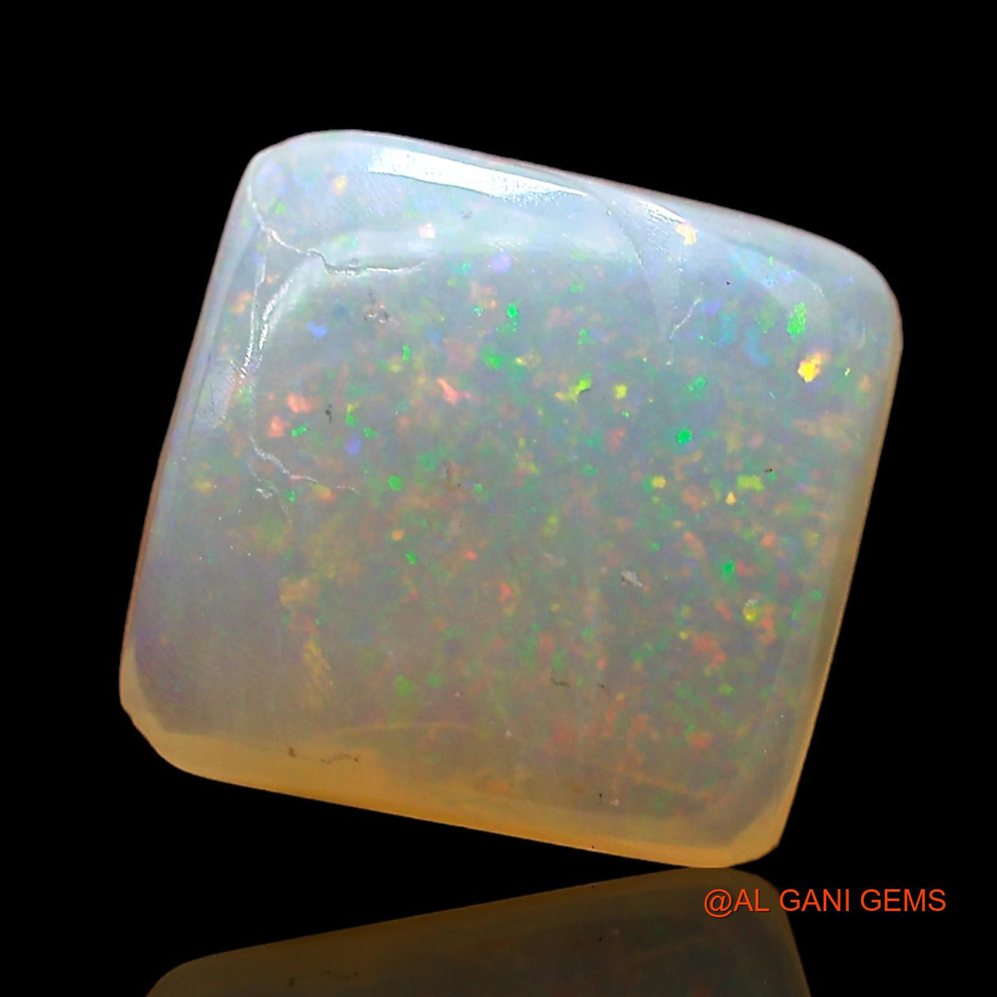 1.00 Cts Natural Australian Fire Opal Loose Gemstone Square Cabochon 9x8x2 mm AD-595