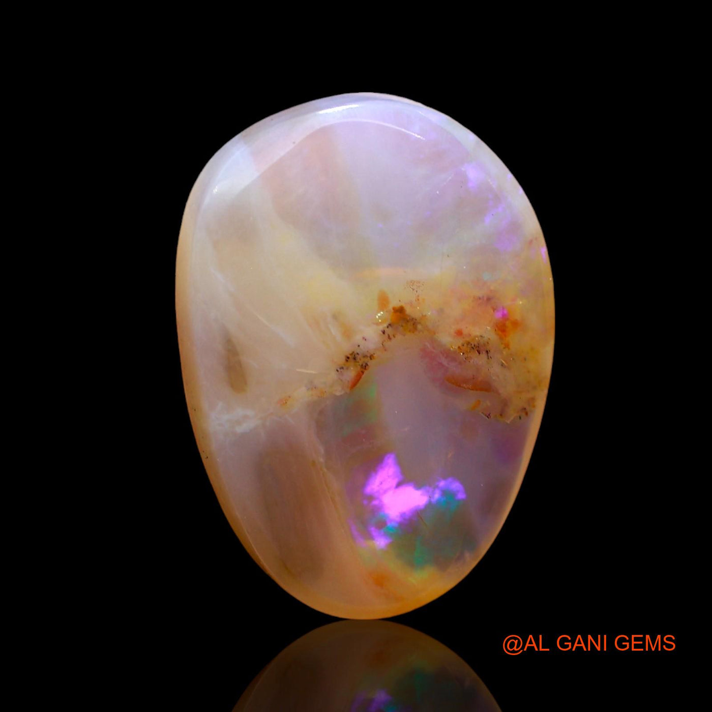 Natural Fire Opal Gemstone 5.00 Cts Loose Fancy Cabochon From Australia 16x11x4 mm AD-627