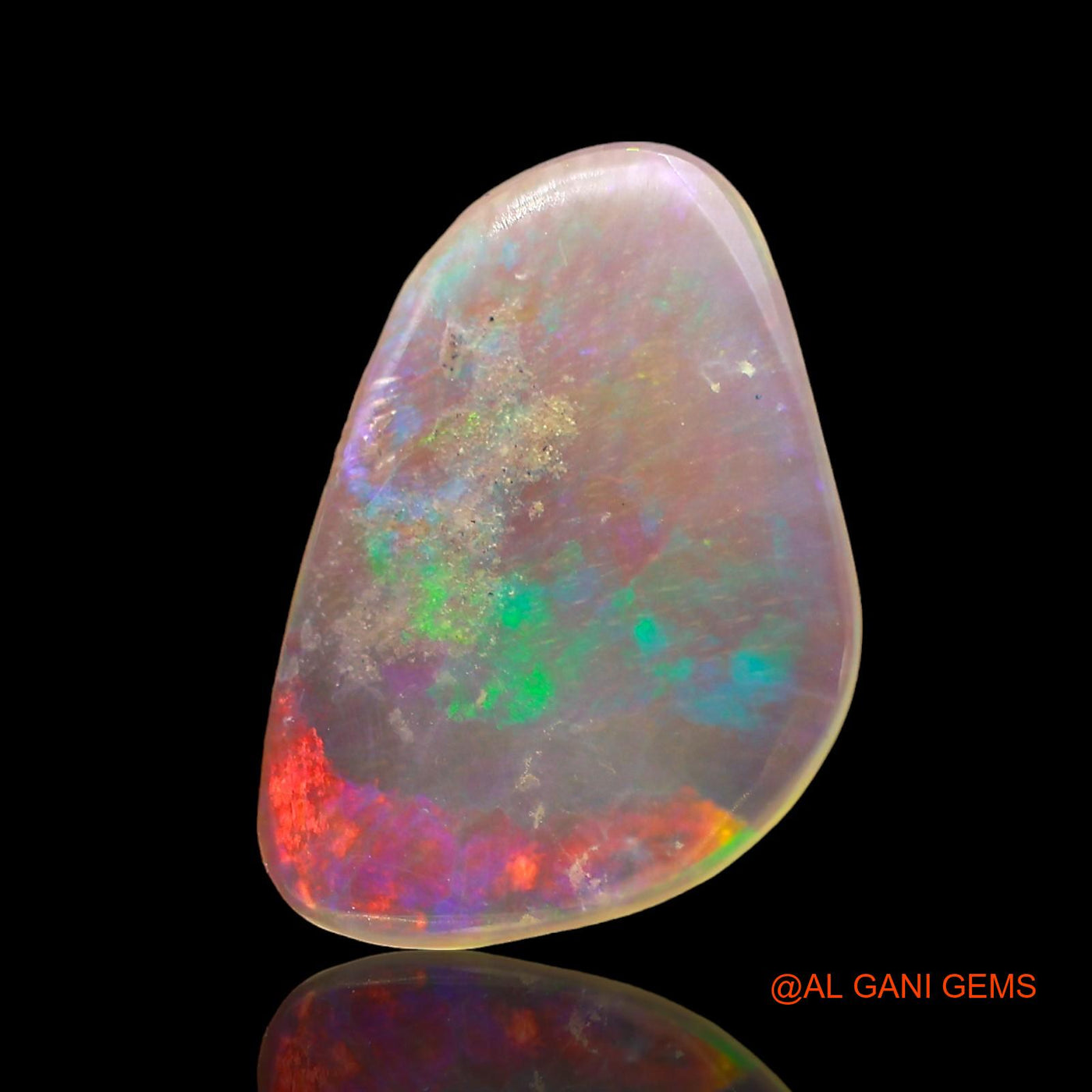 Natural Fire Opal Gemstone 2.00 Cts Loose Fancy Cabochon From Australia 16x11x1 mm AD-642