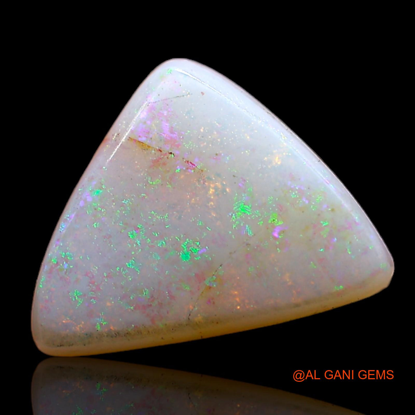 3.00 Cts Natural Australian Fire Opal Loose Gemstone Trillion Cabochon 14x10x3 mm AD-66