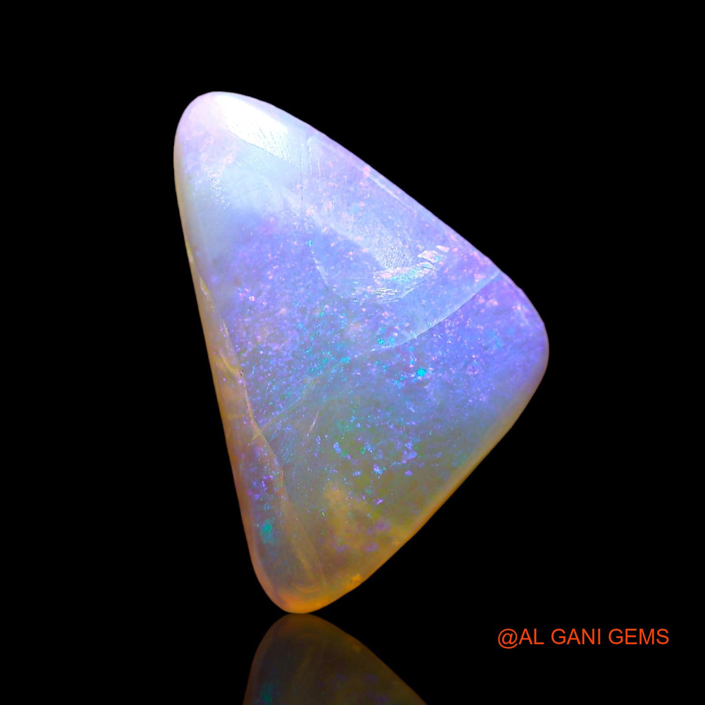 3.00 Cts Unheated Australian Fire Opal Loose Gemstone Trillion Cabochon Natural 15x9x3 mm AD-682