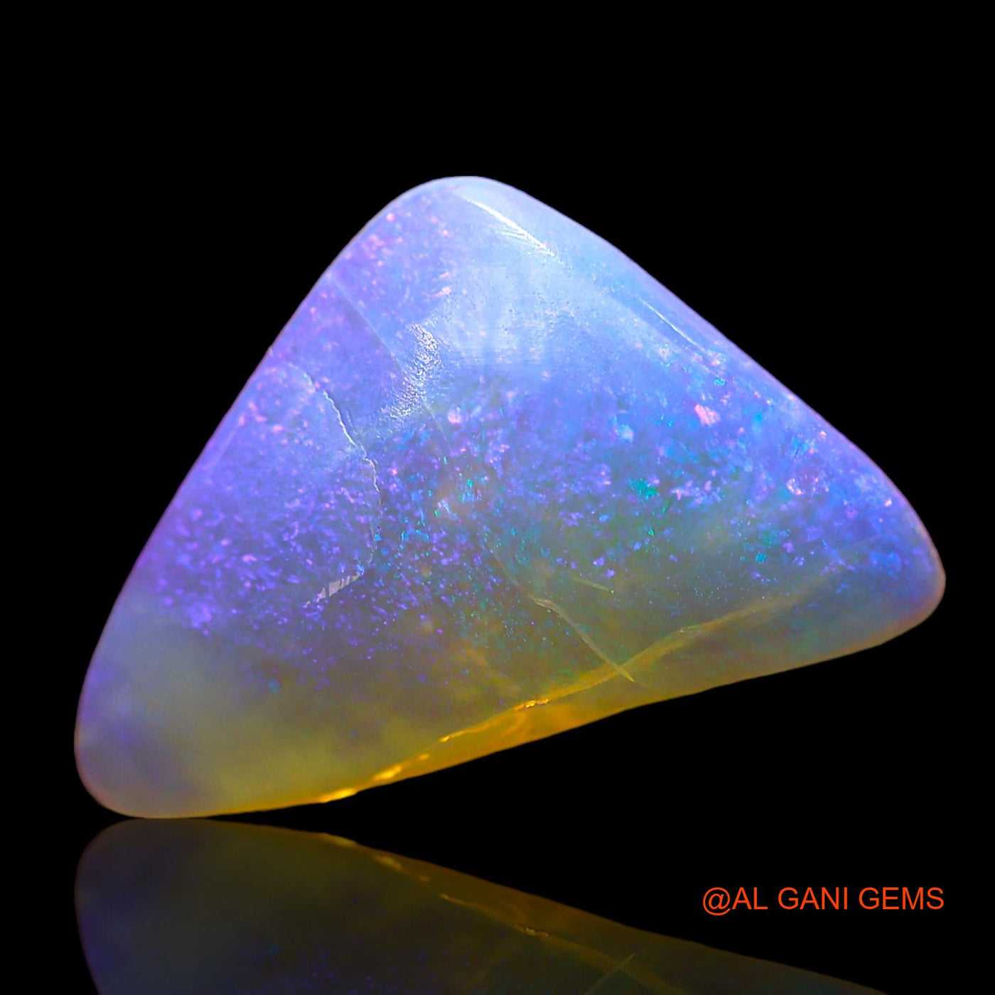 3.00 Cts Unheated Australian Fire Opal Loose Gemstone Trillion Cabochon Natural 15x9x3 mm AD-682