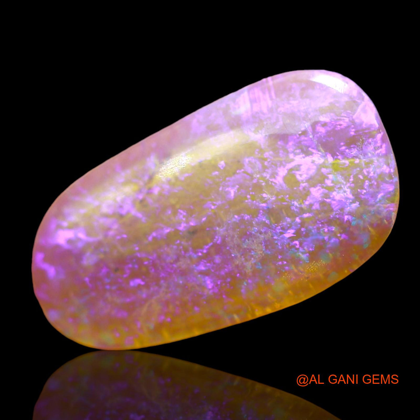 1.00 Cts Natural Australian Fire Opal Loose Gemstone Fancy Cabochon 16x8x2 mm AD-686