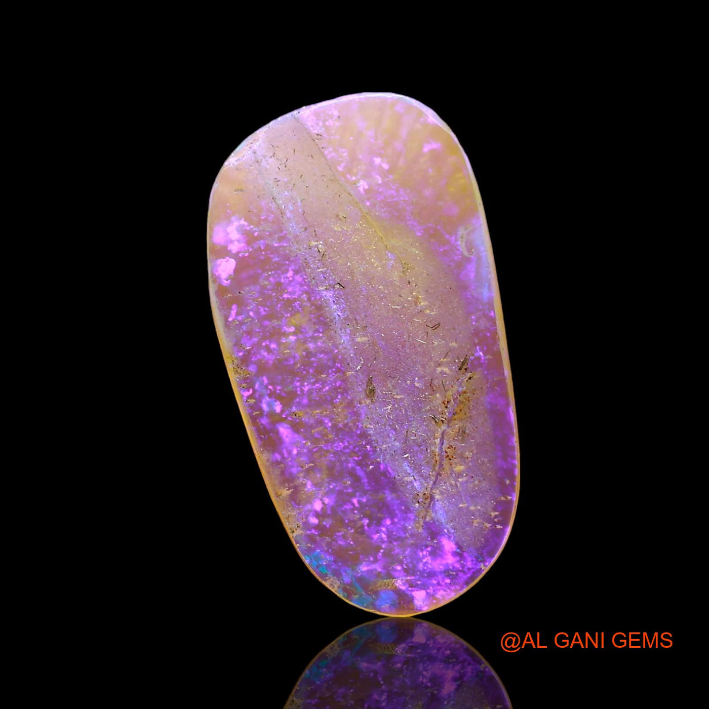 1.00 Cts Natural Australian Fire Opal Loose Gemstone Fancy Cabochon 16x8x2 mm AD-686