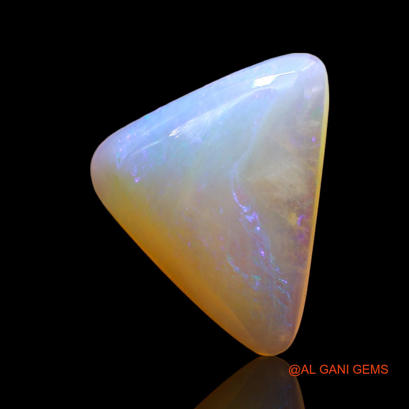 3.00 Cts Natural Australian Fire Opal Loose Gemstone Trillion Cabochon 14x11x4 mm AD-692