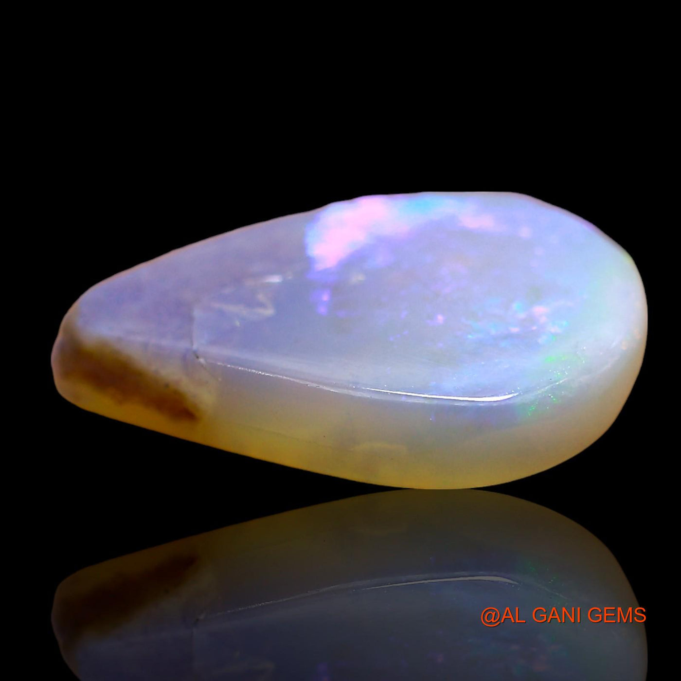 Natural Untreated Fire Opal Loose Gemstone Pear Cabochon From Australia 3.00 Cts 15x10x3 mm AD-693