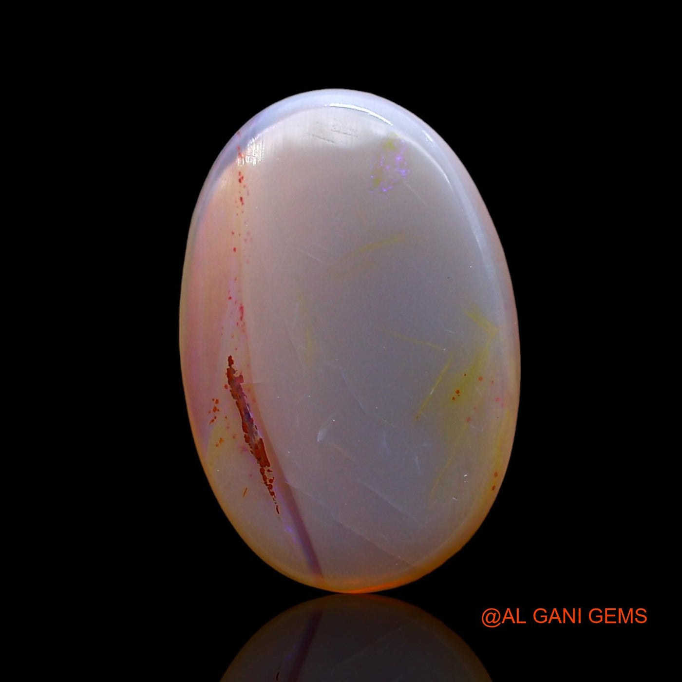 3.00 Cts Unheated Australian Fire Opal Loose Gemstone Oval Cabochon Natural 14x10x3 mm AD-697