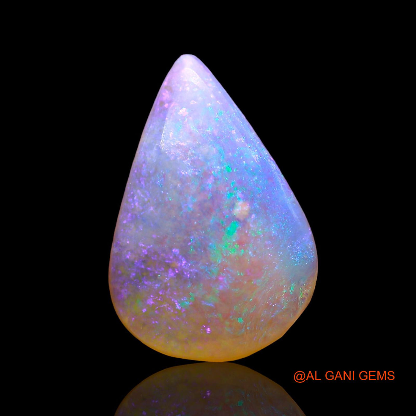 2.00 Cts Natural Australian Fire Opal Loose Gemstone Pear Cabochon 14x10x2 mm AD-702